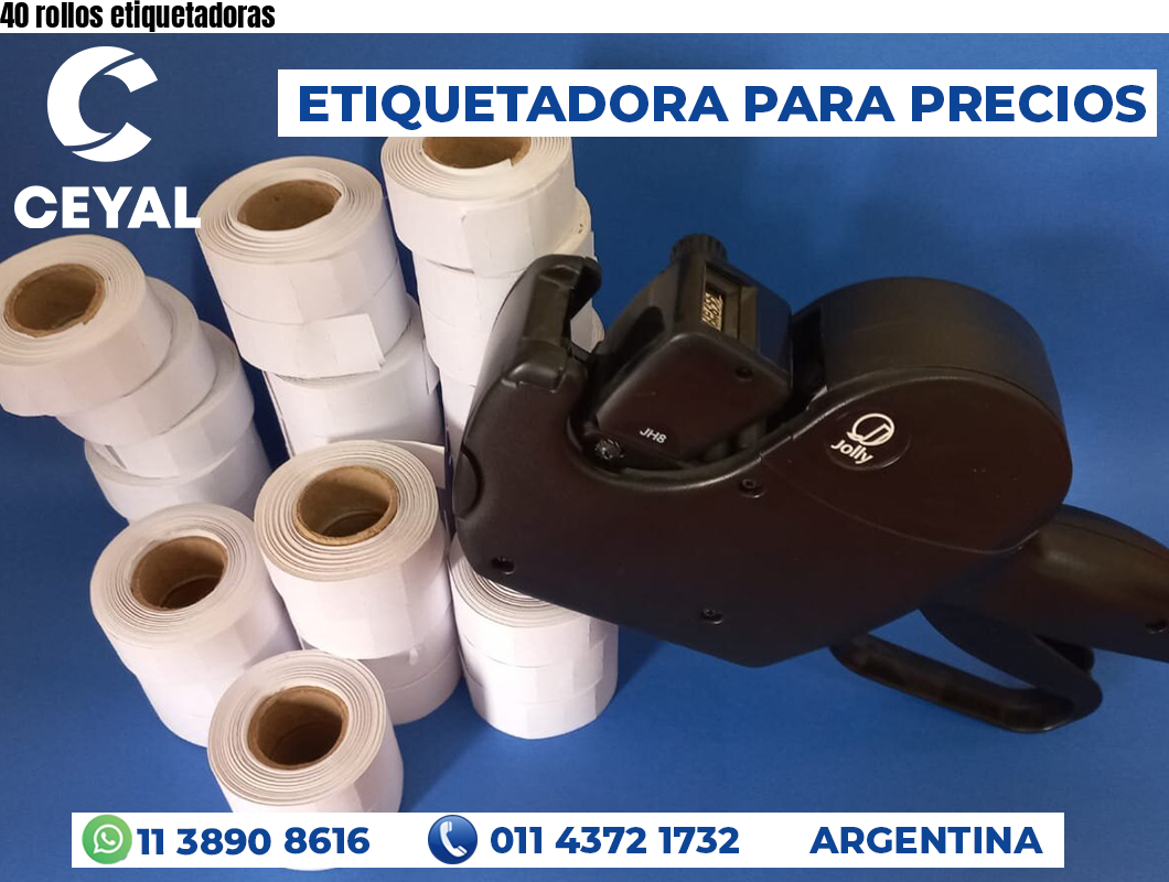 40 rollos etiquetadoras