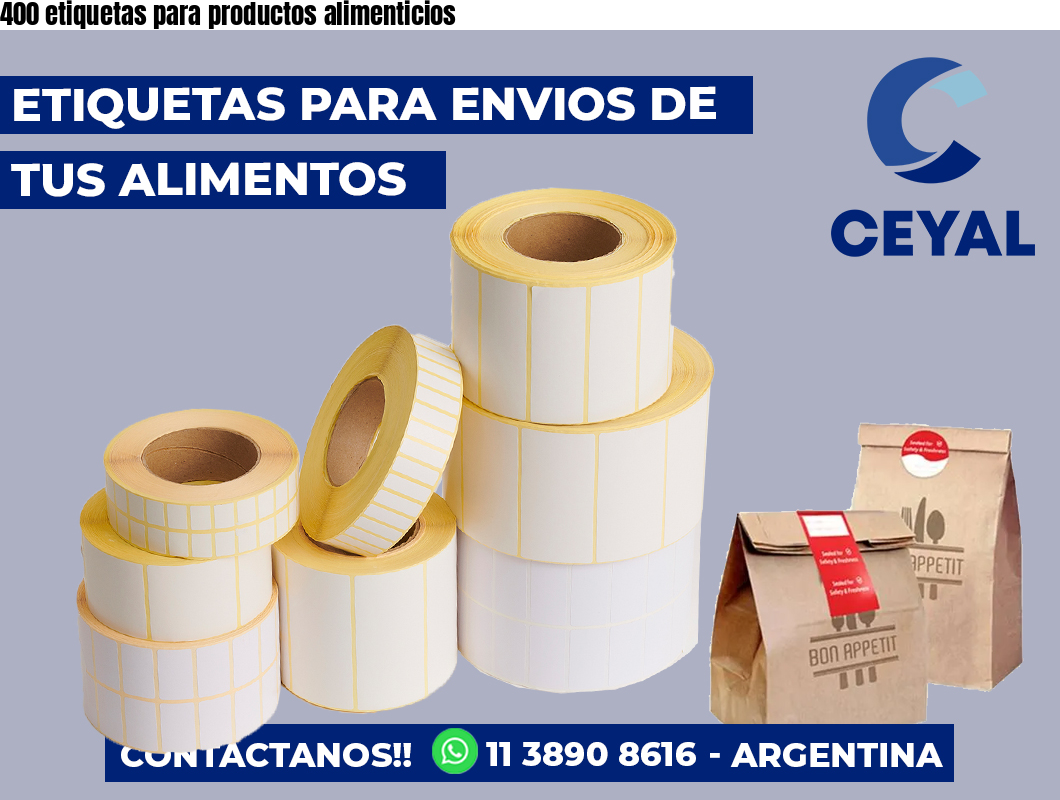 400 etiquetas para productos alimenticios
