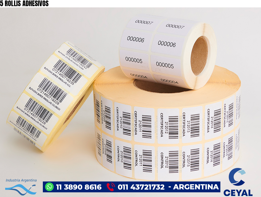 5 ROLLIS ADHESIVOS