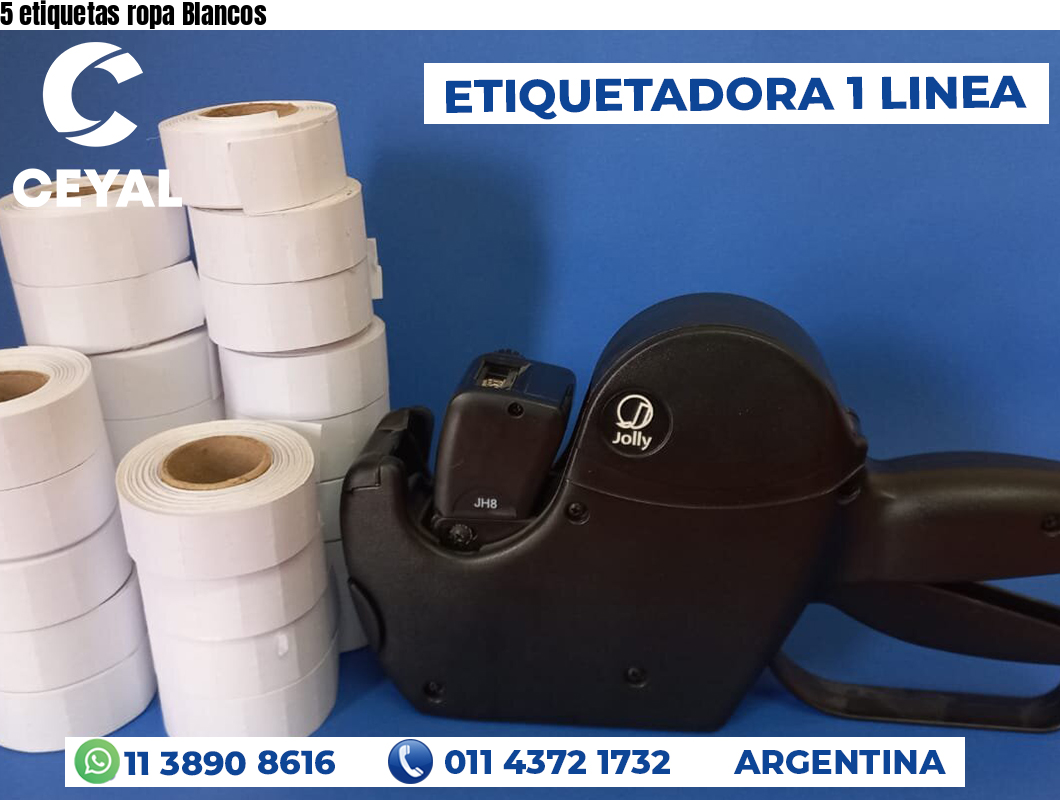 5 etiquetas ropa Blancos