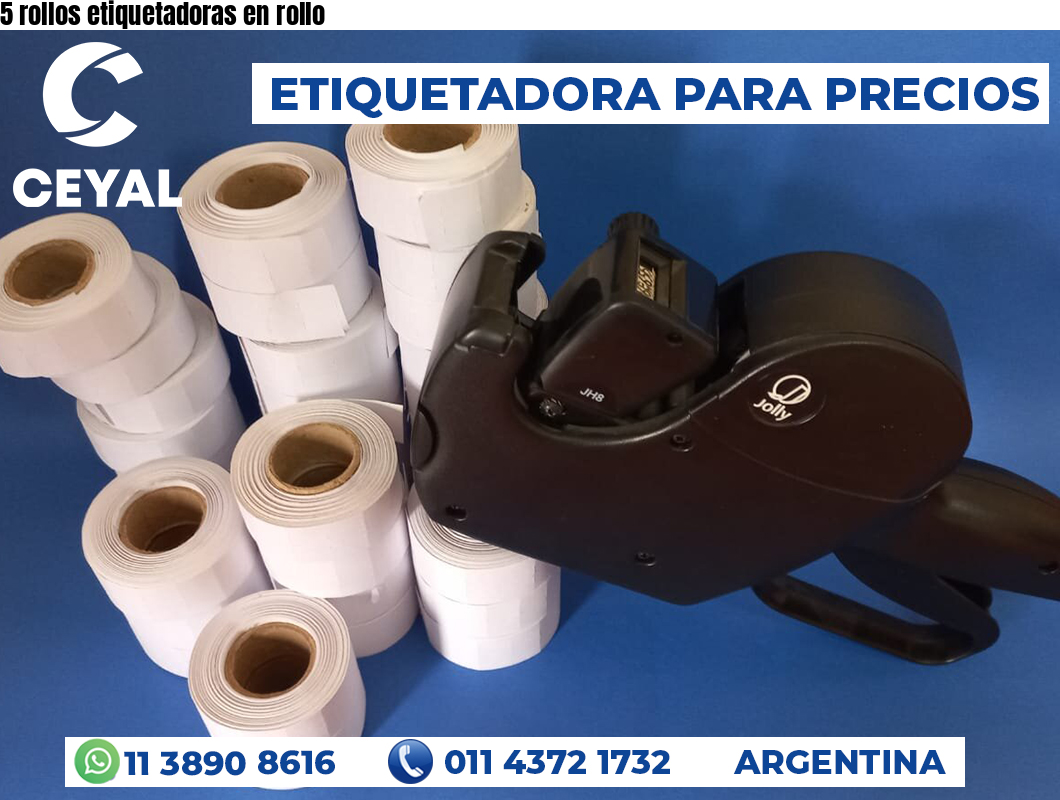 5 rollos etiquetadoras en rollo