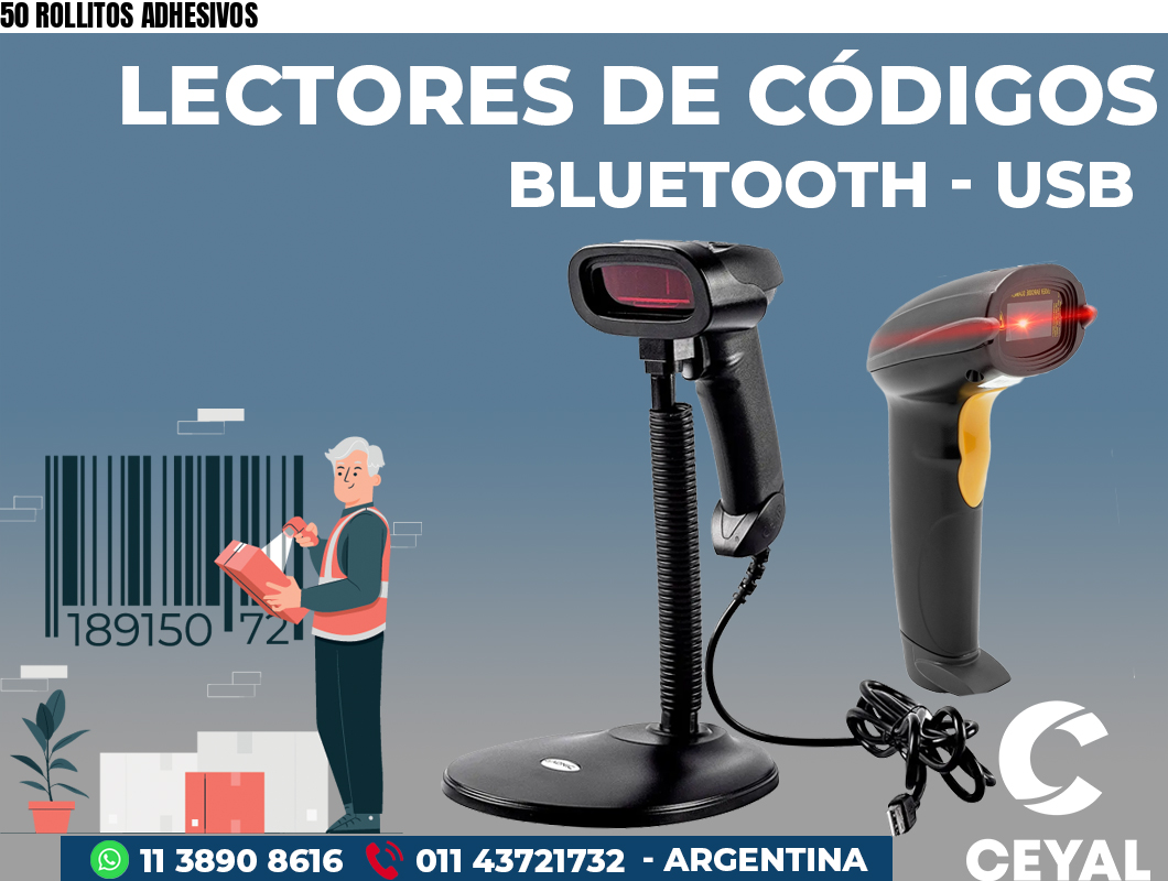 50 ROLLITOS ADHESIVOS