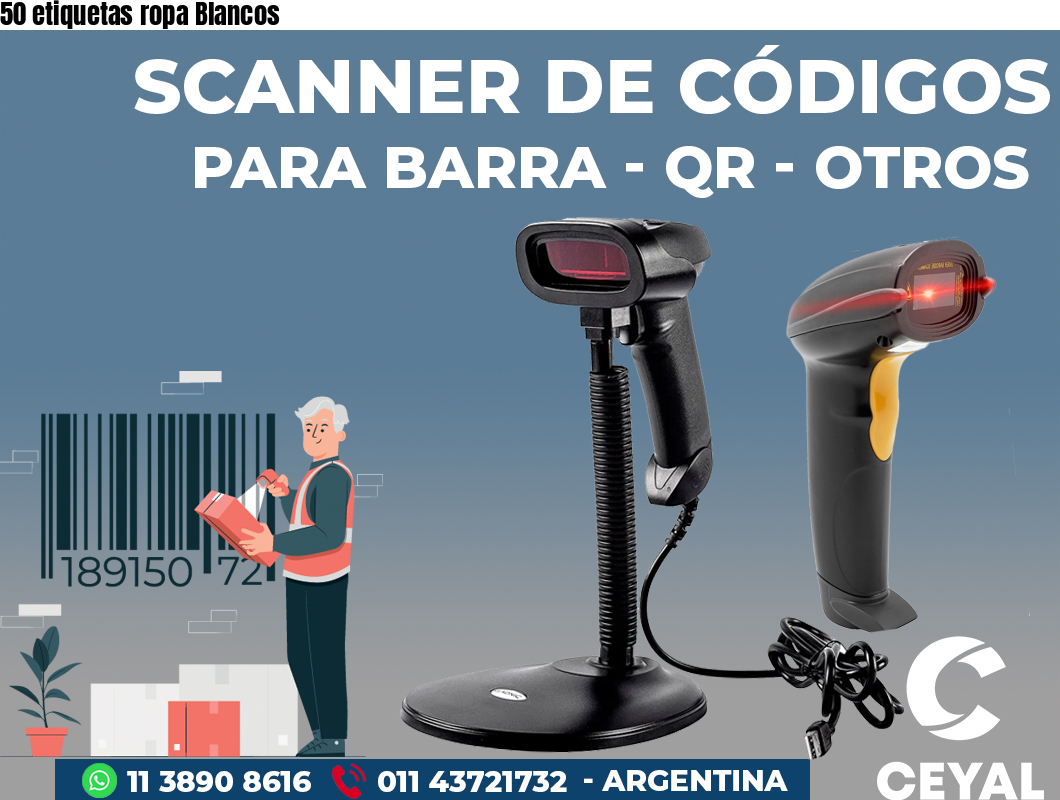 50 etiquetas ropa Blancos