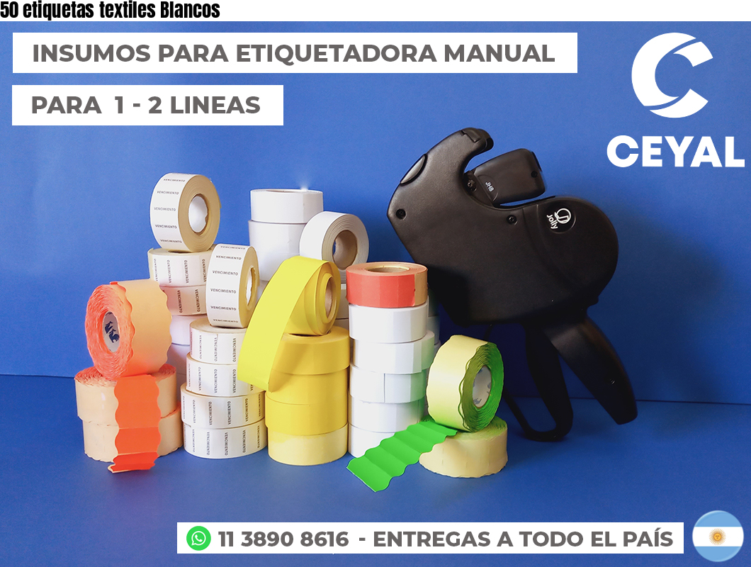 50 etiquetas textiles Blancos