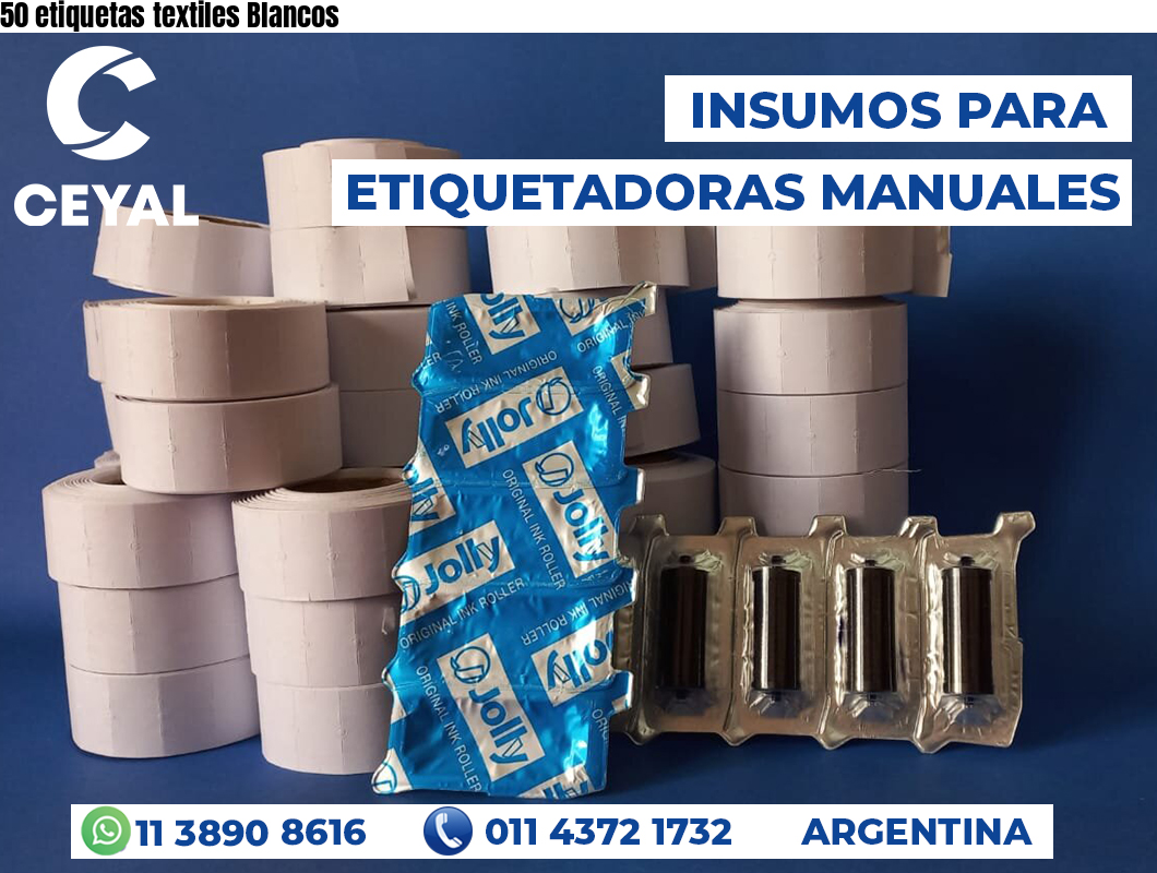 50 etiquetas textiles Blancos