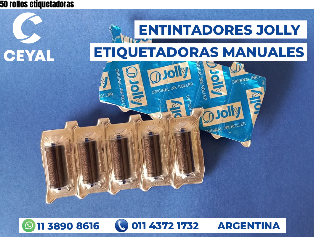 50 rollos etiquetadoras