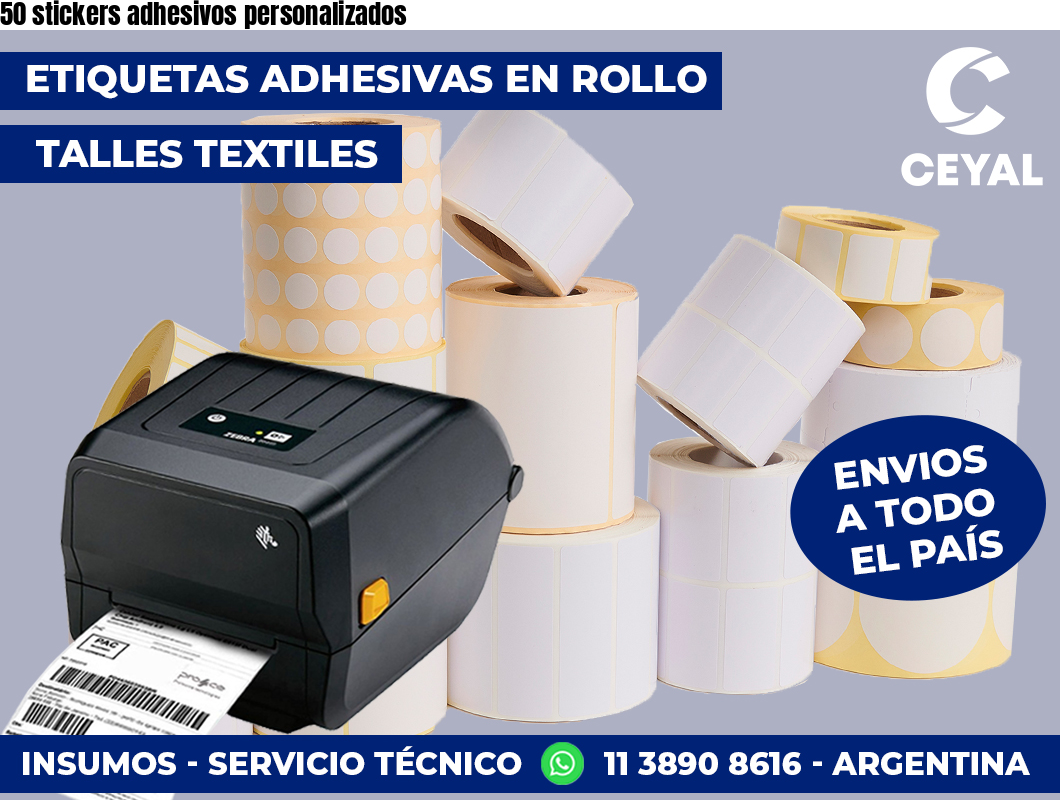 50 stickers adhesivos personalizados