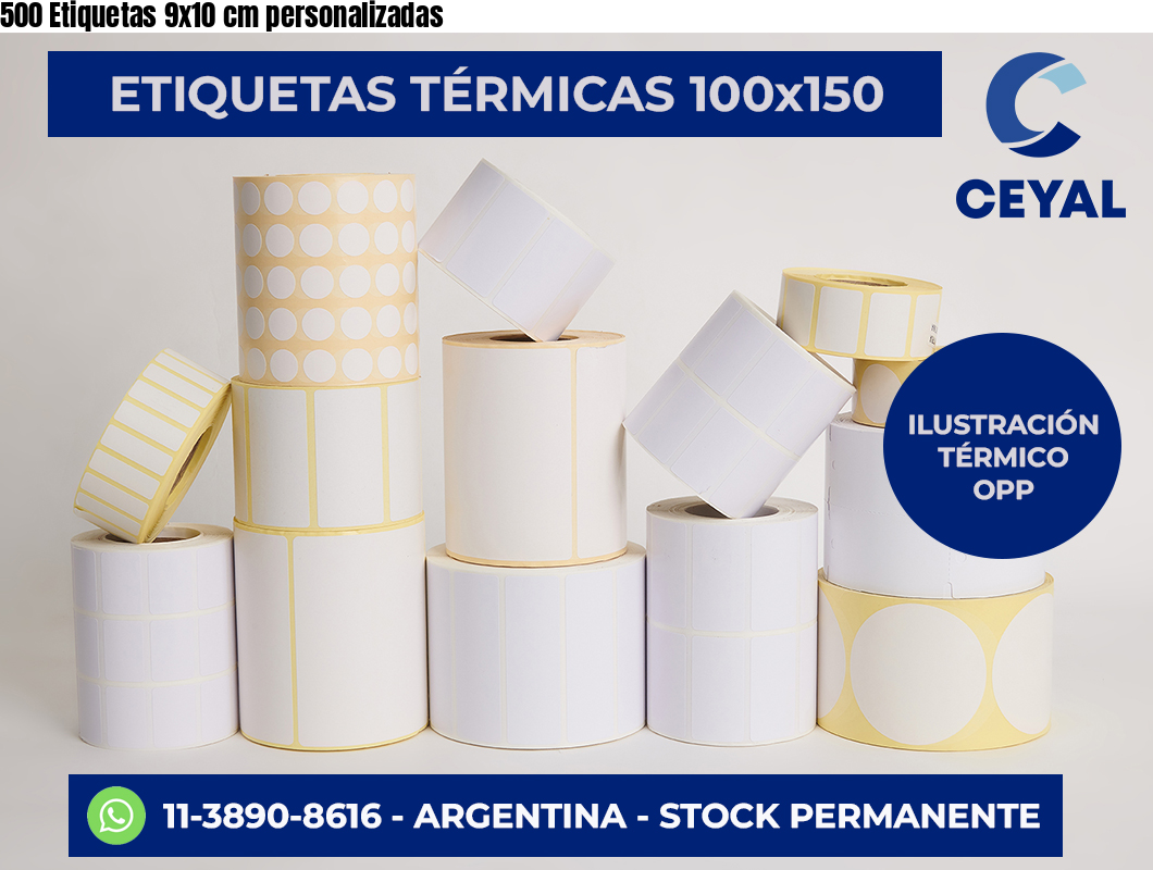 500 Etiquetas 9×10 cm personalizadas