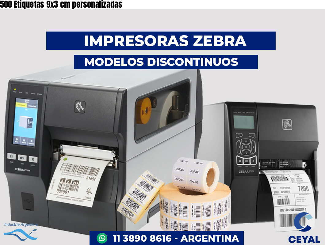 500 Etiquetas 9x3 cm personalizadas