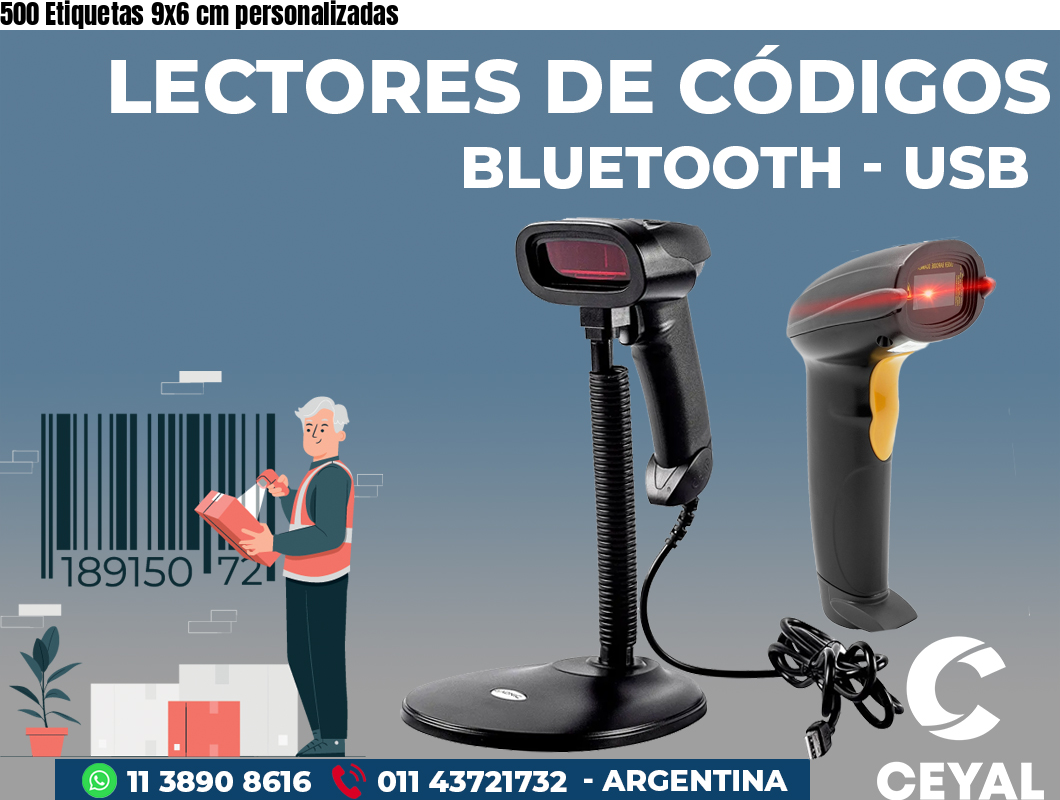 500 Etiquetas 9x6 cm personalizadas