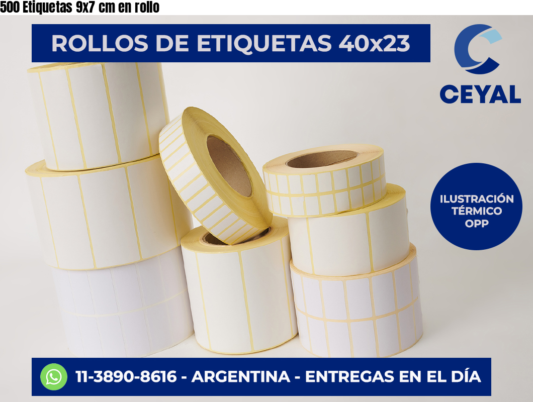 500 Etiquetas 9×7 cm en rollo