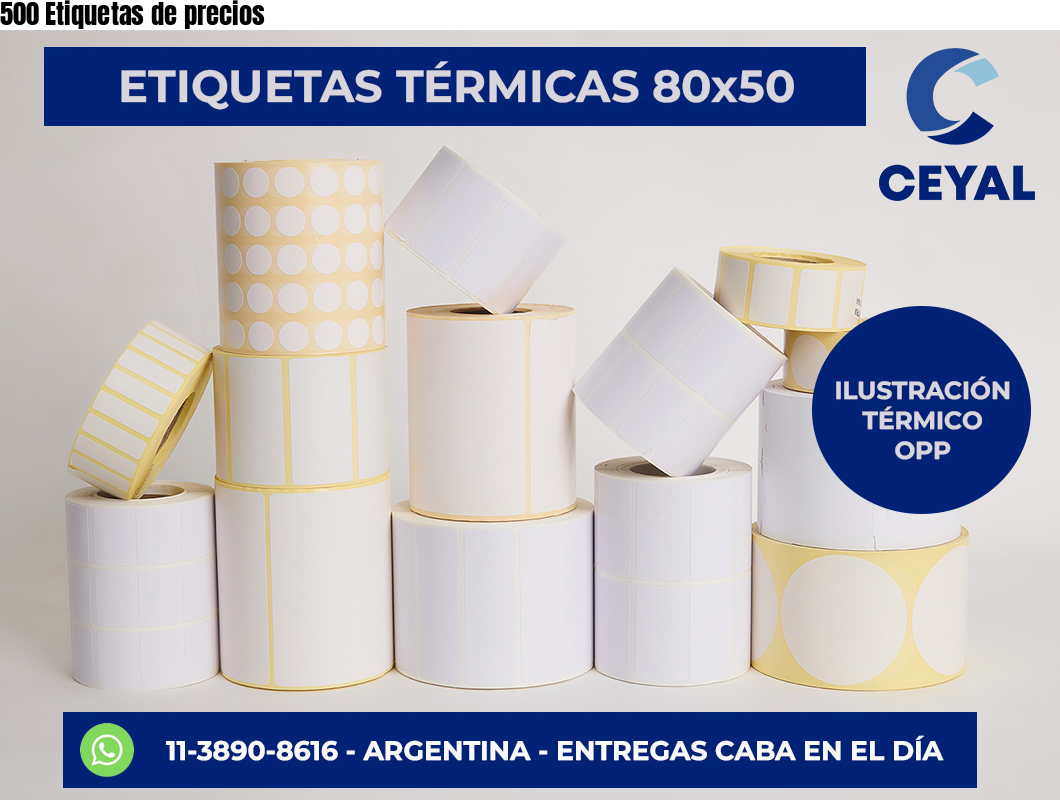 500 Etiquetas de precios