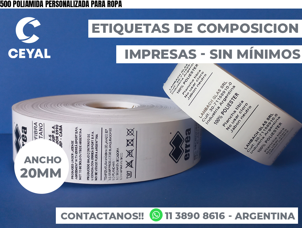 500 POLIAMIDA PERSONALIZADA PARA ROPA
