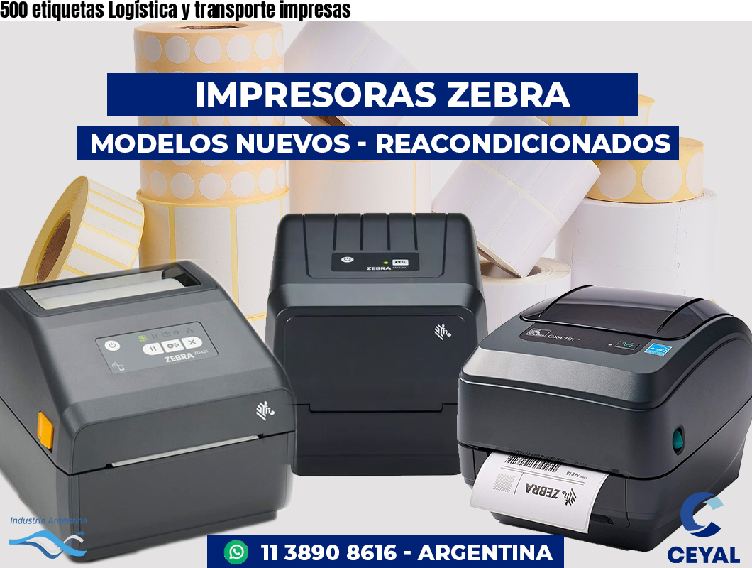 500 etiquetas Logística y transporte impresas