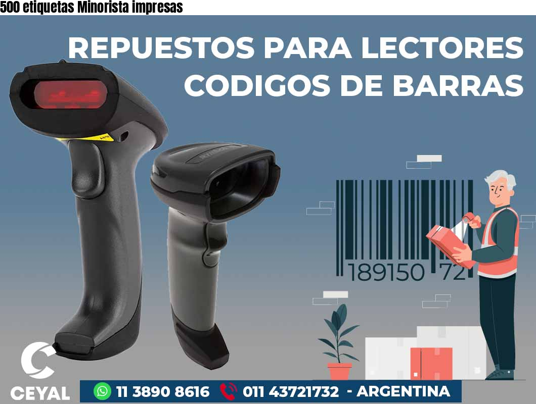 500 etiquetas Minorista impresas