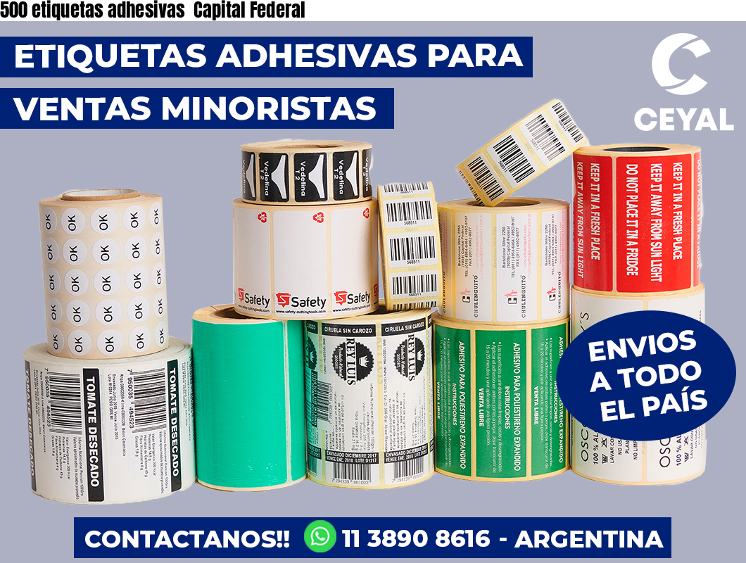 500 etiquetas adhesivas Capital Federal