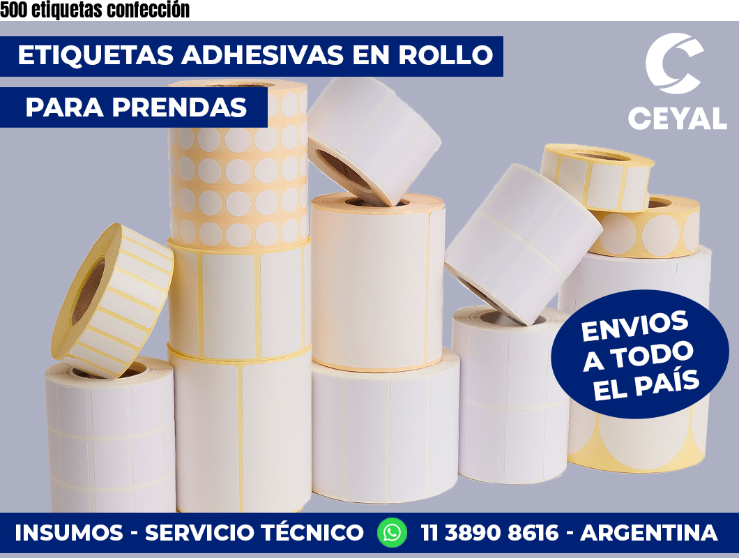 500 etiquetas confección
