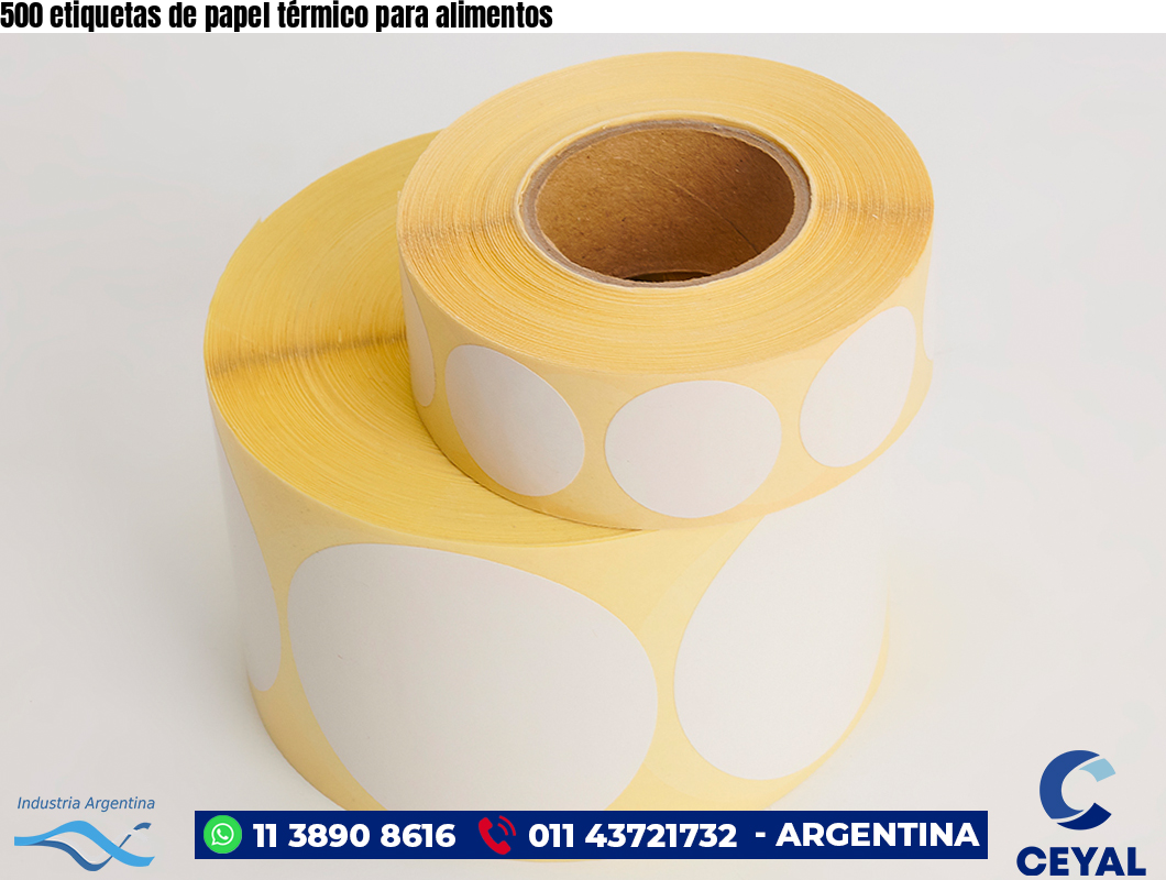 500 etiquetas de papel térmico para alimentos