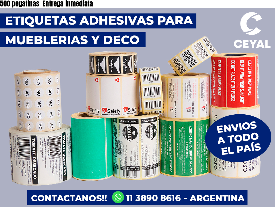 500 pegatinas  Entrega inmediata