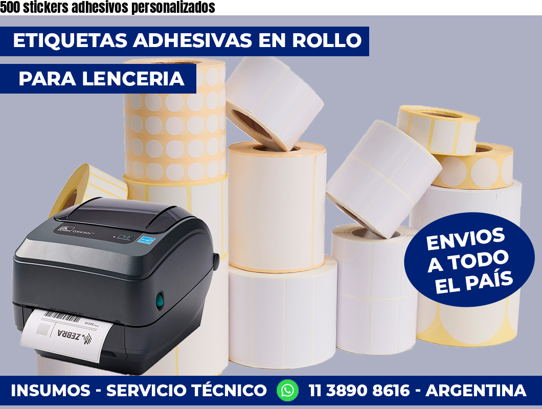 500 stickers adhesivos personalizados