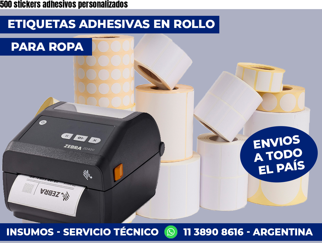500 stickers adhesivos personalizados