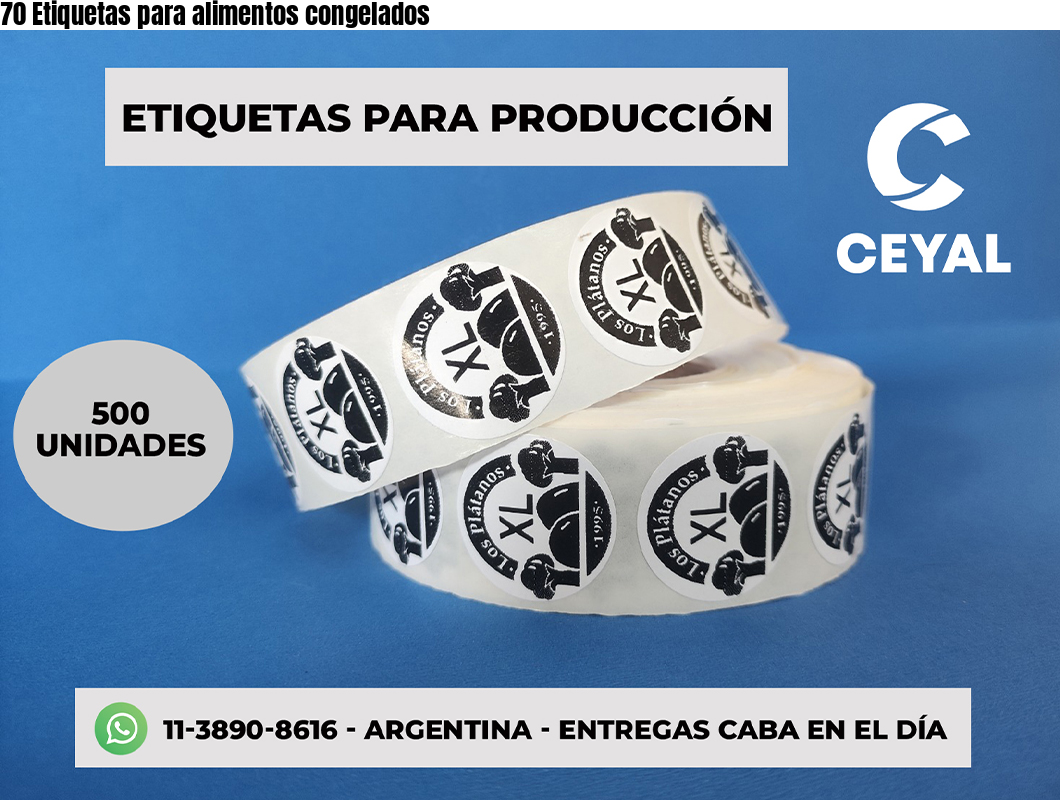 70 Etiquetas para alimentos congelados