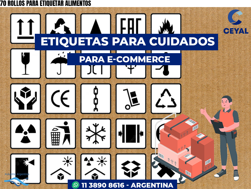 70 ROLLOS PARA ETIQUETAR ALIMENTOS