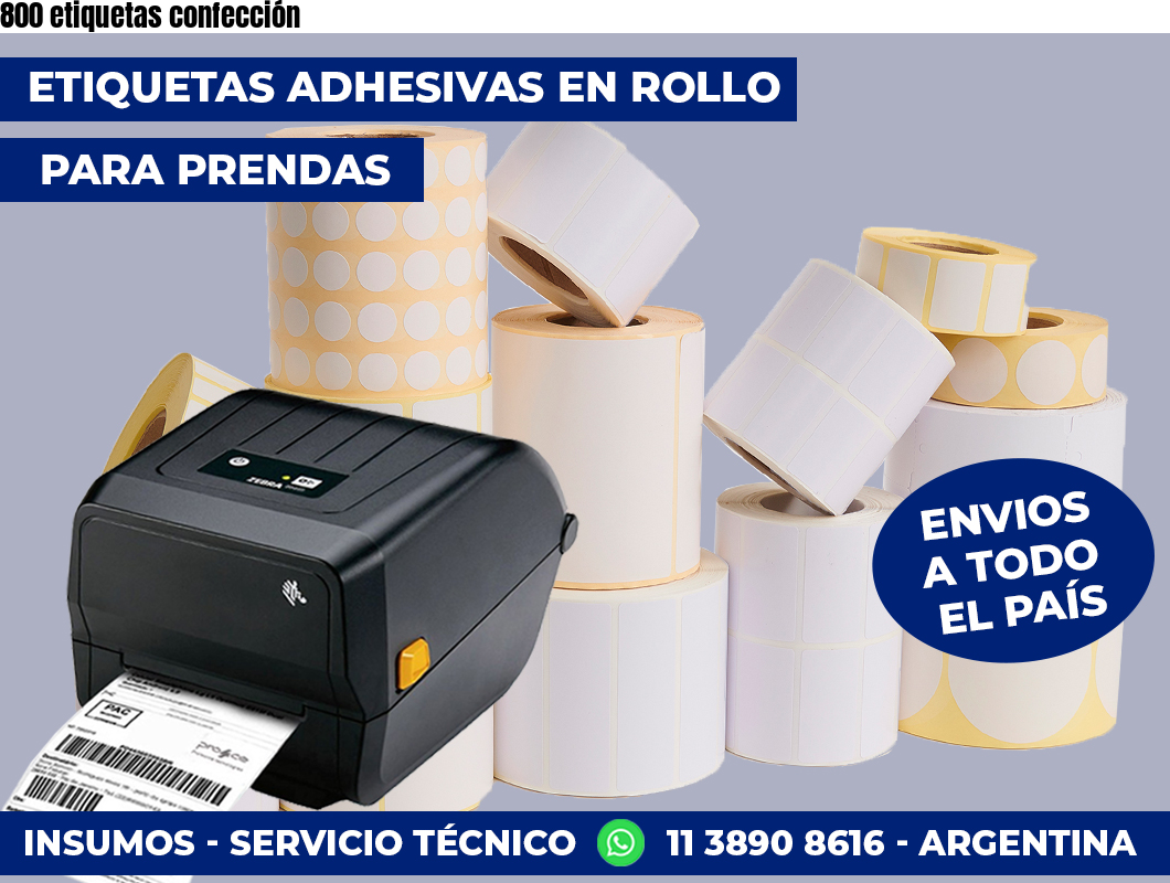 800 etiquetas confección