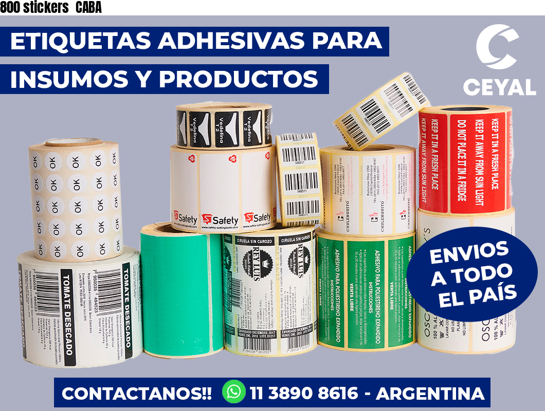 800 stickers  CABA