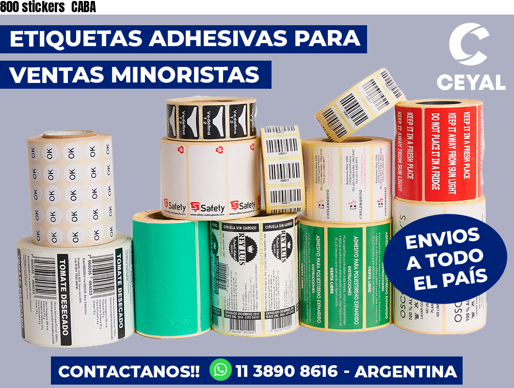800 stickers  CABA