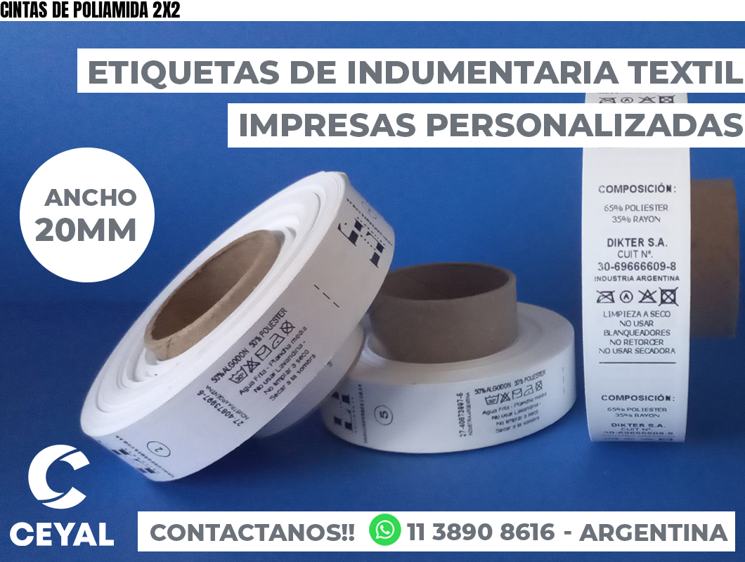CINTAS DE POLIAMIDA 2X2