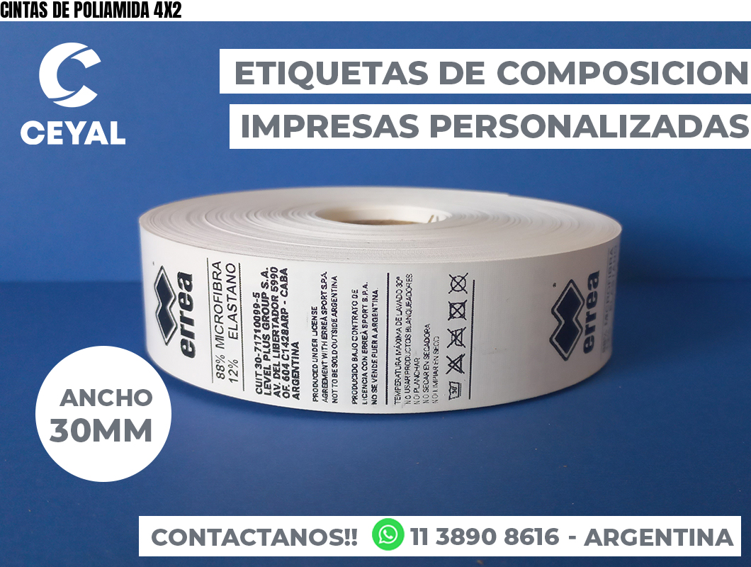 CINTAS DE POLIAMIDA 4X2
