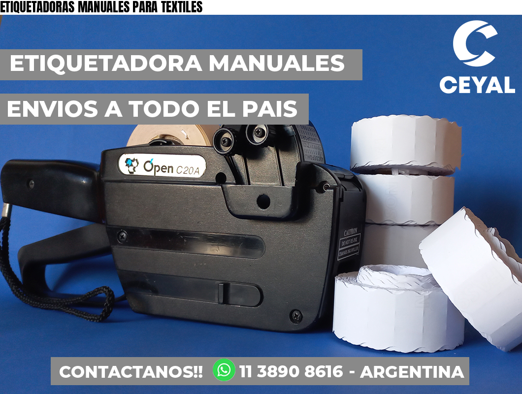 ETIQUETADORAS MANUALES PARA TEXTILES