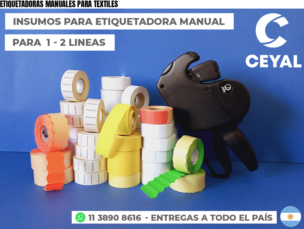ETIQUETADORAS MANUALES PARA TEXTILES