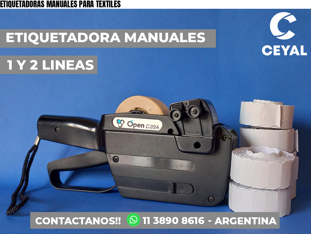 ETIQUETADORAS MANUALES PARA TEXTILES