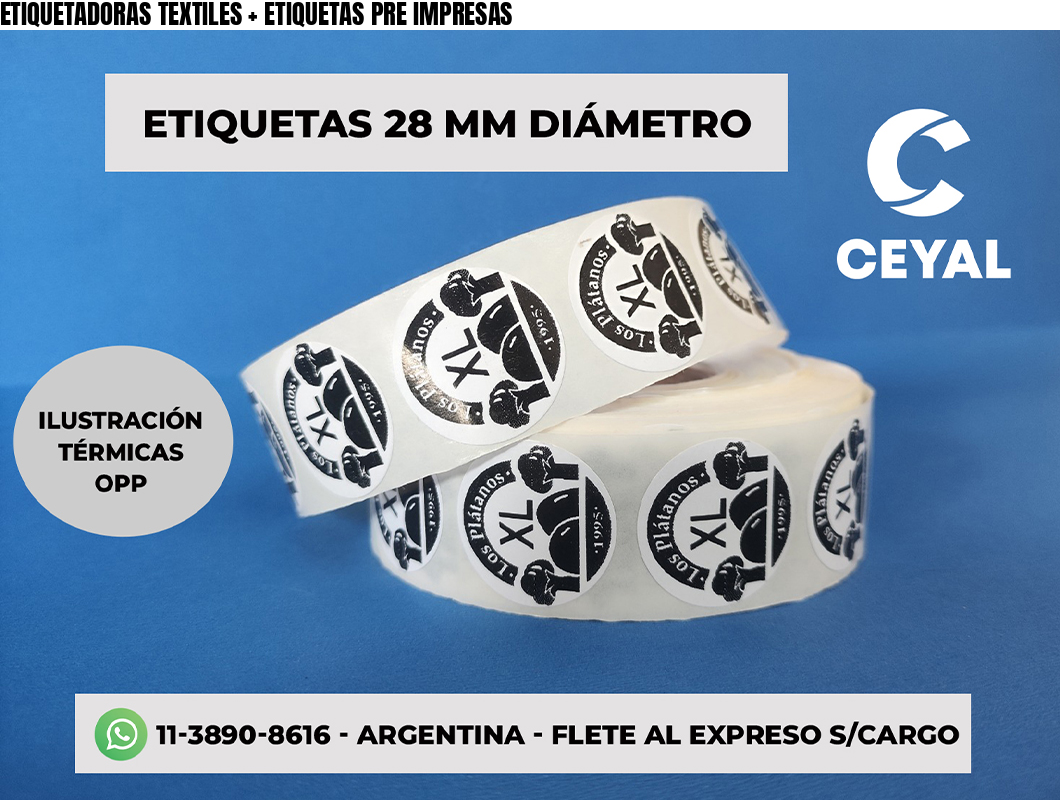ETIQUETADORAS TEXTILES + ETIQUETAS PRE IMPRESAS