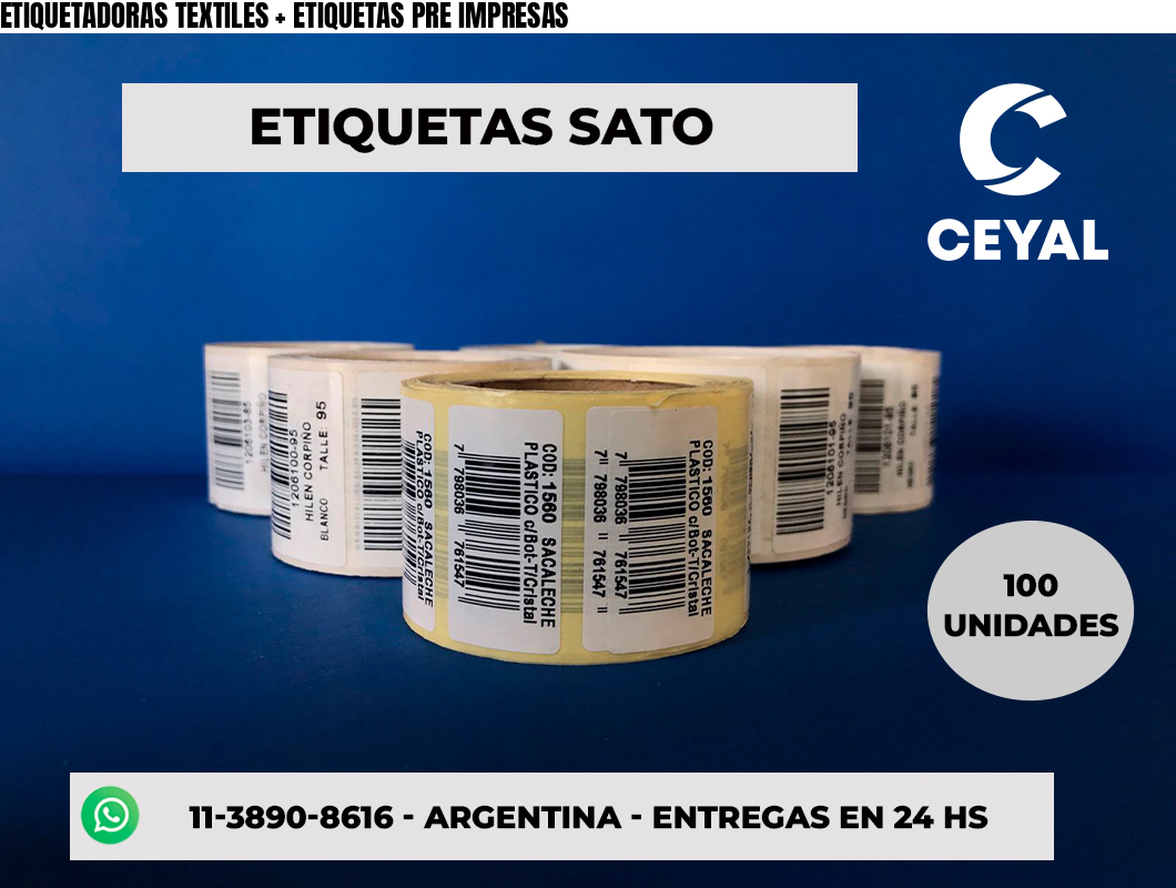 ETIQUETADORAS TEXTILES + ETIQUETAS PRE IMPRESAS