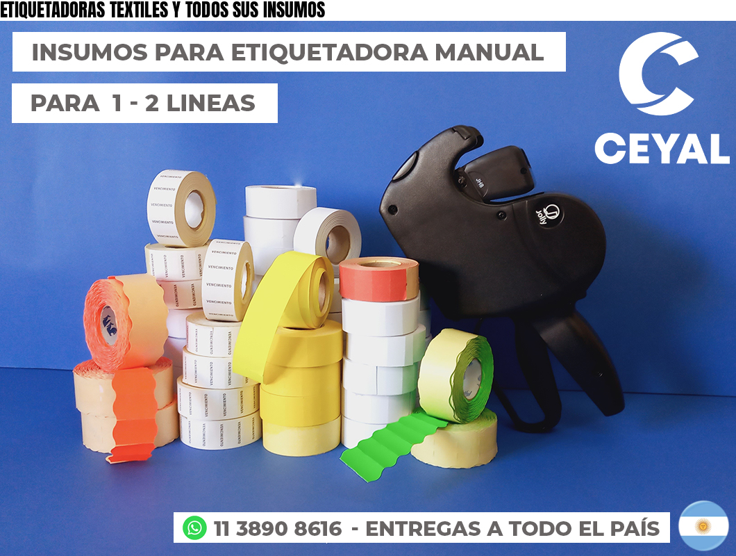 ETIQUETADORAS TEXTILES Y TODOS SUS INSUMOS