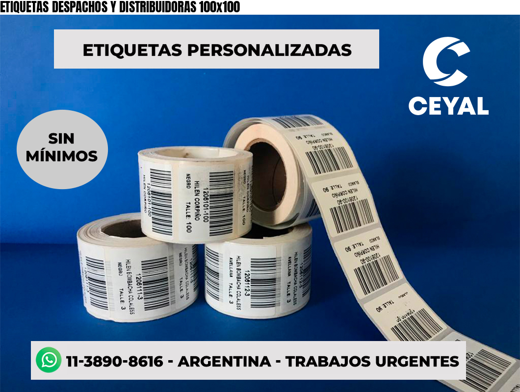 ETIQUETAS DESPACHOS Y DISTRIBUIDORAS 100x100