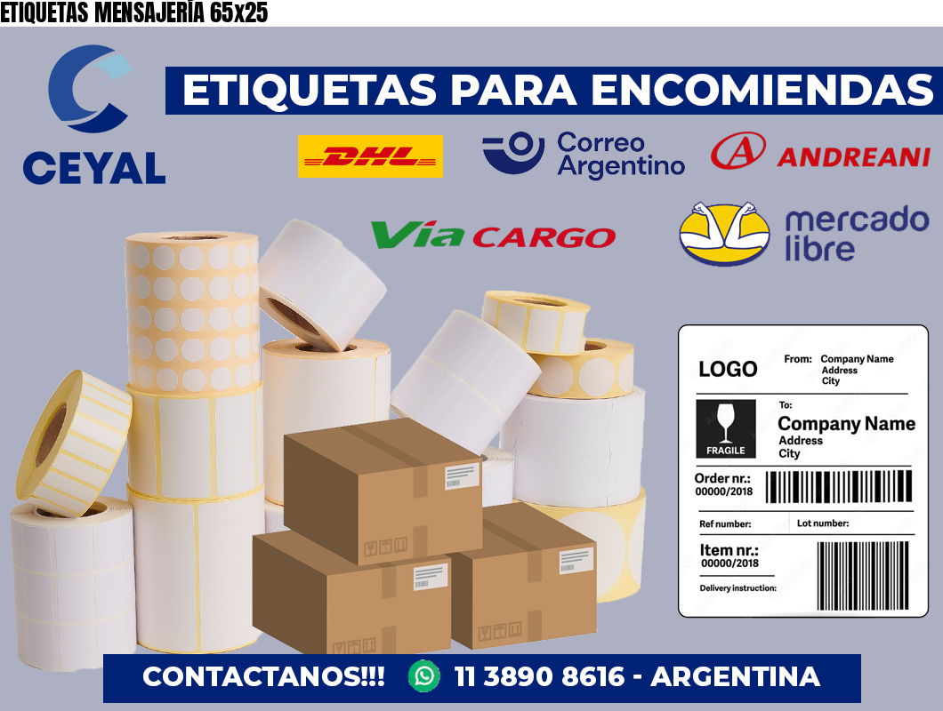 ETIQUETAS MENSAJERÍA 65×25