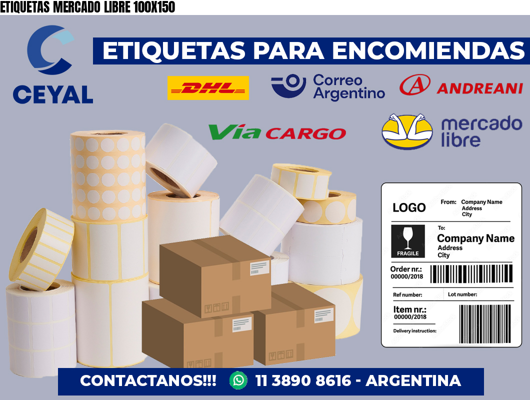 ETIQUETAS MERCADO LIBRE 100X150