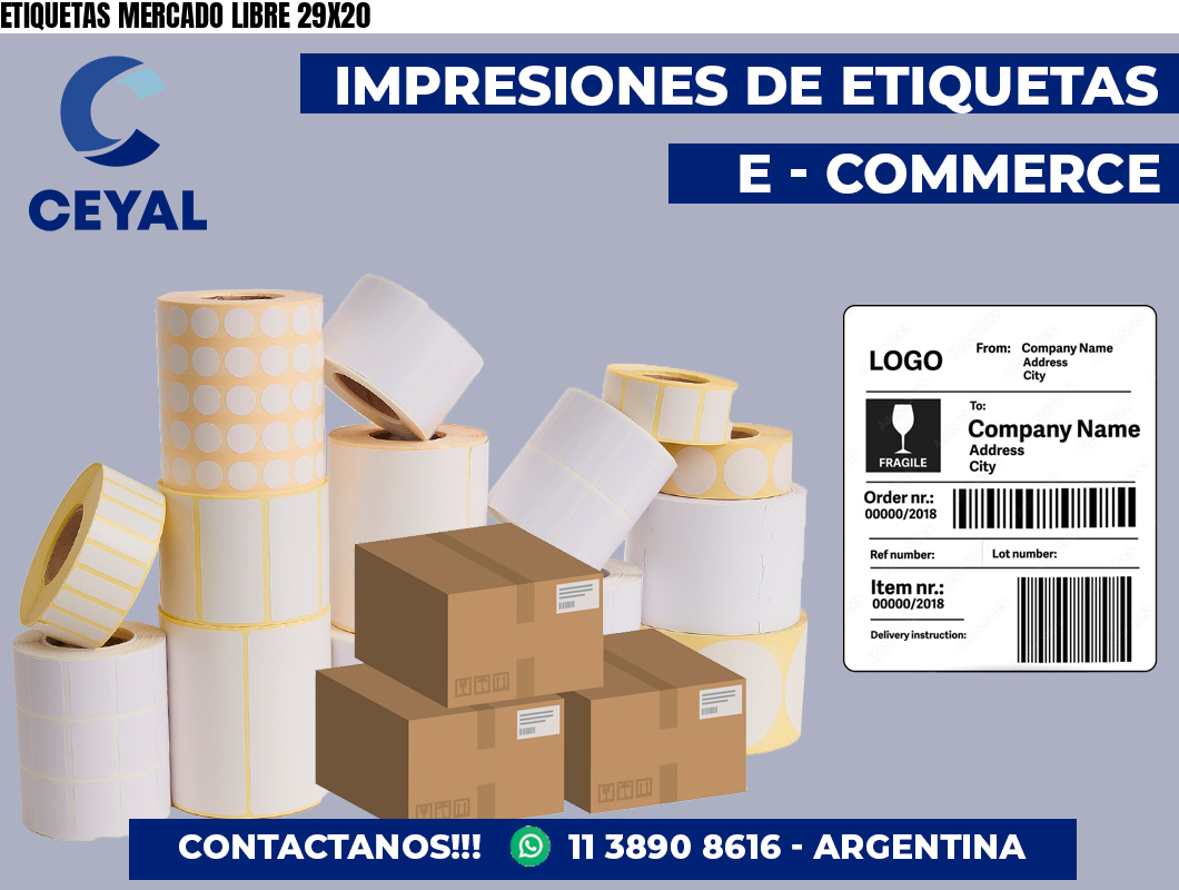 ETIQUETAS MERCADO LIBRE 29X20