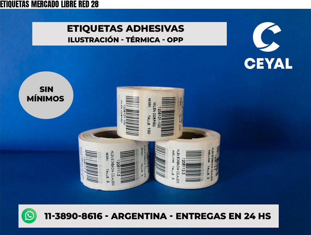 ETIQUETAS MERCADO LIBRE RED 28