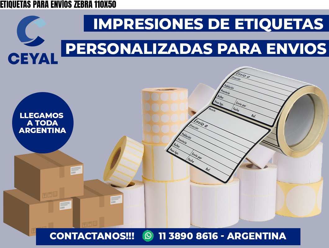 ETIQUETAS PARA ENVÍOS ZEBRA 110X50