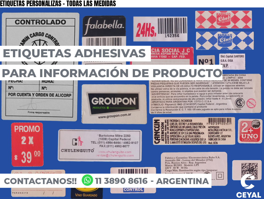 ETIQUETAS PERSONALIZAS – TODAS LAS MEDIDAS