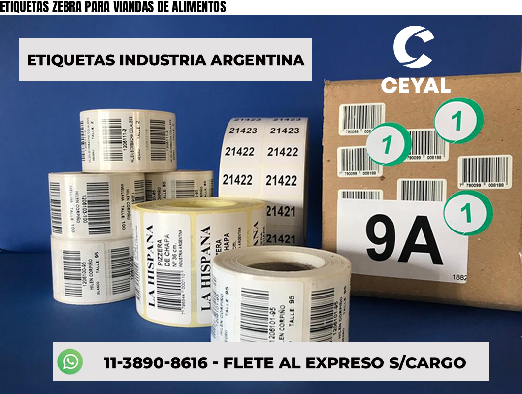 ETIQUETAS ZEBRA PARA VIANDAS DE ALIMENTOS