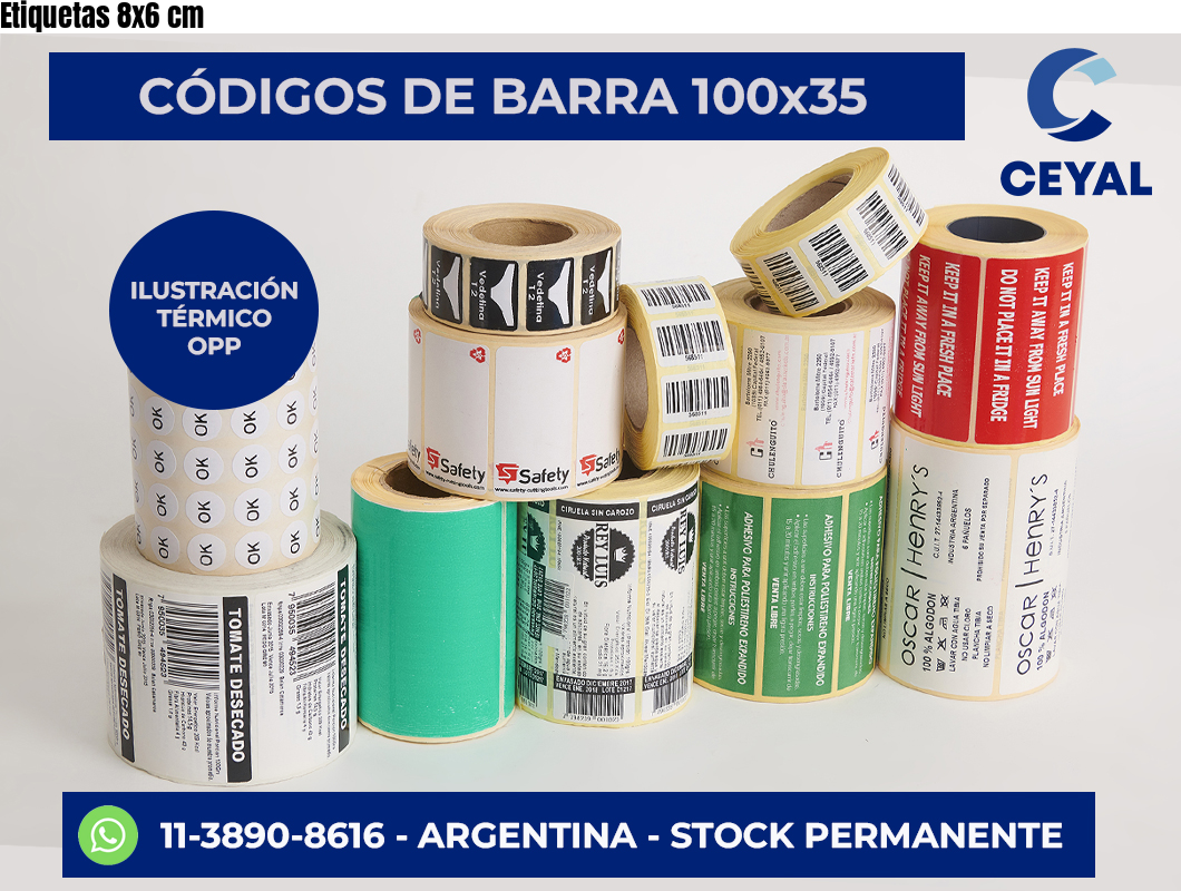 Etiquetas 8×6 cm
