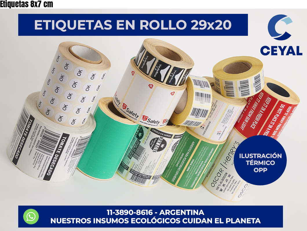 Etiquetas 8×7 cm