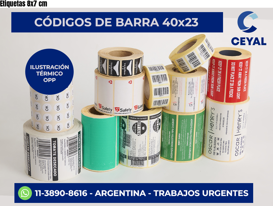 Etiquetas 8×7 cm