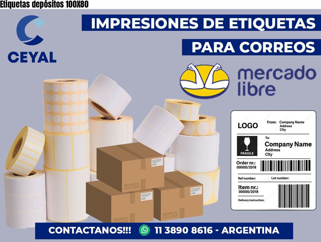 Etiquetas depósitos 100X80